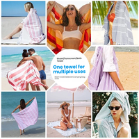 Turkish Cotton Hammam Bath Beach Towels 100% Cotton Striped Summer Extra-Thick Quick-Dry Luxury