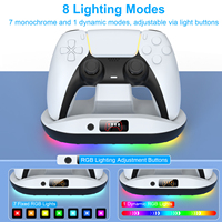Estación de Carga al por Mayor con Pantalla Digital LED RGB, Base de Carga Individual para Controles de PS5, Accesorios para Gamepad