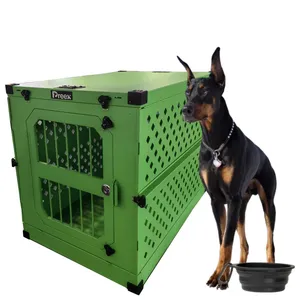 Luxury Aluminium Folding Metal Dog Cage High Anxiety Aluminum Collapsible Dog Crate