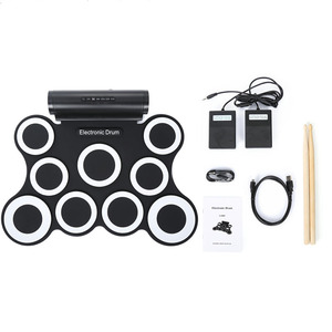 Batería Electrónica Plegable de 9 Piezas, <span class=keywords><strong>Kit</strong></span> de Batería Electrónica Enrollable de Silicona con Dos Altavoces Integrados, Venta al por Mayor de Fábrica, Personalizable - Product Image 5