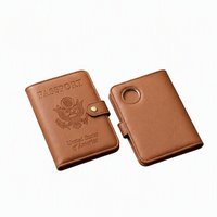 Porte-passeport en similicuir avec blocage RFID, organiseur de documents multi-cartes, accessoires de voyage élégants, porte-cartes avec fermeture à bouton