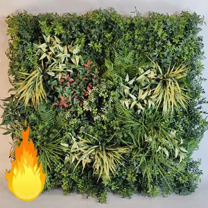 Iç açık dekor zemin UV dayanıklı ve yangın geciktirici yapay bitki Greenwalls yapay sahte yeşil çim duvar