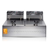 Friteuse double AKANE A.85221 2500W+2500W, design en acier inoxydable, chauffage rapide, facile à nettoyer
