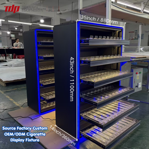 TERMEIN Présentoir de cigarettes et de tabac sous comptoir, en bois et métal, avec étagères à poussoirs, pour la vente - Product Image 1