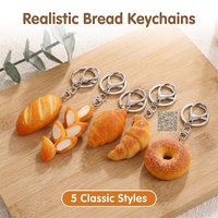 Porte-clés miniature réaliste de croissant de simulation, produit promotionnel de la chaîne de boulangeries, récompense de fidélité pour les membres, offert à l'occasion de la grande ouverture.