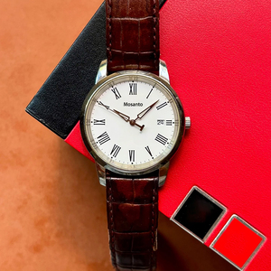 Reloj de <span class=keywords><strong>Hombre</strong></span> con Logotipo Personalizado de Diseñador de Primera Línea, Reloj Clásico <span class=keywords><strong>Tissot</strong></span> con Caja Dorada, Correa de Cuero, Reloj de Cuarzo de Lujo - Product Image 1