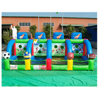 Jeu gonflable de carnaval 4 en 1 en PVC durable : football, basketball, volley-ball, lancer de ballons pour enfants