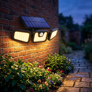 74Led Solar Powered Wall <b>Light</b> with Human <b>Motion</b> <b>Sensor</b> Polycarbonate Diffuser Waterproof Outdoor Garden Yard Lighting - Product Image 5