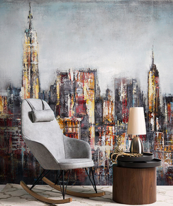 Fondo de tela no tejida de <span class=keywords><strong>vinilo</strong></span> personalizado, decoración de pared, papel de pared, vista de la ciudad, Mural 3D, papel tapiz, papel de pared de neón, Mural para Bar - Product Image 5