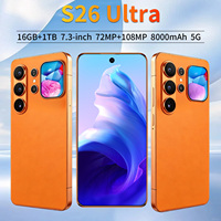 Smartphone S26 Ultra Android 15, écran LCD 7,3 pouces 120 Hz, 16 Go de RAM, 1 To de ROM, appareils photo 108 MP + 72 MP, batterie 8000 mAh, 5G, double SIM, reconnaissance faciale