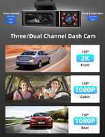 Caméra Embarquée AZDOME M550 Pro-3CH ADAS 2026, Enregistreur DVR Voiture Avec WiFi 5G Intégré, GPS, 6 LED IR, Super Vision Nocturne, Boîte Noire