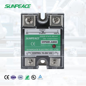 <span class=keywords><strong>SSR</strong></span>-40AA relai kondisi padat kontrol AC 10A/25A/40 Amp 800V fase tunggal dengan wastafel panas epoksi 70-280VAC 24-480VAC relai negara <span class=keywords><strong>SSR</strong></span> - Product Image 1