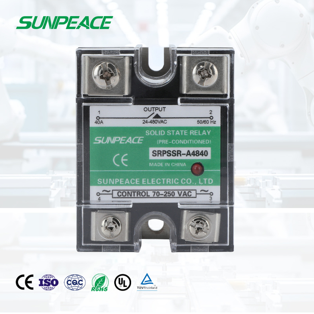 SSR-40AA Single-Phase 10A/25A/40 Amp 800V AC Control Solid State Relay with Epoxy Heat Sink 70-280VAC 24-480VAC State Relay SSR