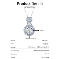 Collier de Moissanite étincelante de 1carat avec tête de léopard au design unique Bijoux fins en argent sterling 925 pour fiançailles de femmes