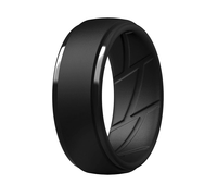 Bague en silicone de couleur personnalisée pour lui, alliances en caoutchouc multicolores avec rainures de ventilation