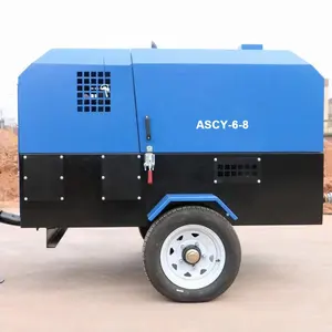 Compresor de aire de tornillo móvil diésel, alta calidad, Airstone ASCY6/8 6m 3/min 215cfm 8bar para minería