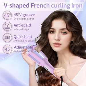 <span class=keywords><strong>Rizador</strong></span> <span class=keywords><strong>de</strong></span> <span class=keywords><strong>Pelo</strong></span> con Iones Negativos y Ondas <span class=keywords><strong>de</strong></span> Agua, Moldeador Rápido <span class=keywords><strong>de</strong></span> Rizos, 4 Niveles <span class=keywords><strong>de</strong></span> Temperatura Ajustables, Herramienta Profesional para Salón - Product Image 1