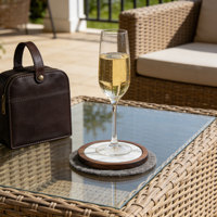 Ensemble de dessous-de-verre en marbre blanc naturel GL, ensemble de dessous-de-verre ronds en marbre pour la maison et la cuisine