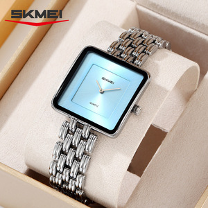 Orologio da Polso al Quarzo Skmei 2371 2372 per Coppie, <span class=keywords><strong>Quadrante</strong></span> <span class=keywords><strong>Quadrato</strong></span> Impermeabile in Acciaio Inossidabile, Regalo per Uomo e Donna - Product Image 1