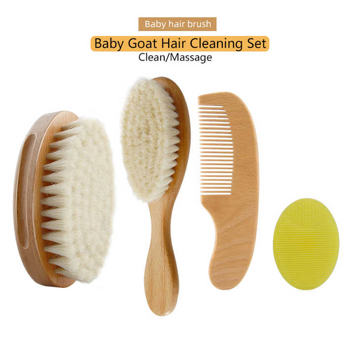 Top Quality Natural Wood Baby Hair Brush Custom Logo Baby Care