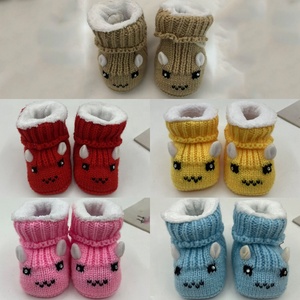 Scarpe da <span class=keywords><strong>neonato</strong></span> in pile foderate in <span class=keywords><strong>maglia</strong></span> uncinetto calzini in lana traspirante filati per maglieria calzature invernali per <span class=keywords><strong>neonato</strong></span> - Product Image 3