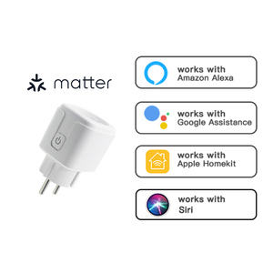 2024 Matter Smart Home estándar de la UE Alexa <span class=keywords><strong>Google</strong></span> Homekit WiFi Outlet Smart Socket Matter Plug con temporizador de monitoreo de energía - Product Image 2