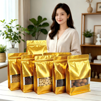 Sacs à huit soudures latérales Lebei Stock Gold |   Sachets d'emballage transparents multi-tailles pour café et noix