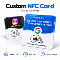 Panneau d'avis NFC en acrylique imprimé sur mesure avec dos adhésif et code QR pour affichage des commentaires clients sur les comptoirs de service de café