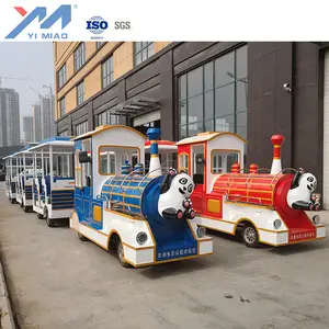 Atracción para niños, tren turístico con diseño de dibujos animados de Panda, 27 asientos, para parque de atracciones, operación funfair