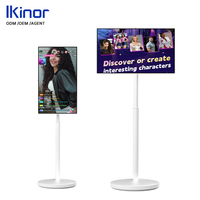 Soporte de TV Móvil Android Ikinor de 32 Pulgadas, Tablet PC Inteligente Giratoria Todo en Uno, Monitor de Pantalla Táctil de 10 Puntos, Pantalla de Estudio Full HD