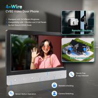 Système de vidéophone Wi-Fi 4 fils Morning Tech 7 pouces avec caméra analogique 1000TVL et station extérieure entièrement métallique