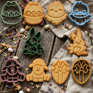 Lot de 4 emporte-pièces pour œufs de Pâques moulés par injection de qualité alimentaire, moules à <span class=keywords><strong>biscuits</strong></span> en relief pour la pâtisserie, motifs personnalisables - Product Image 3