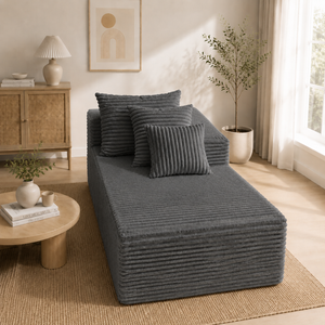 Divano Componibile a L Sottovuoto in Tessuto Corduroy con Spugna ad Alta Resilienza, Design Modulare Salvaspazio, Pronto all'Uso, Nessun Montaggio Richiesto - Product Image 2