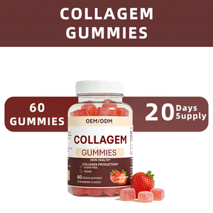 Gomitas de Colágeno Veganas - Suplemento para la Salud de la Piel Sin Azúcar, Sabor Fresa, 60 Unidades, Etiqueta Privada OEM/ODM para Suministro al por Mayor - Product Image 6