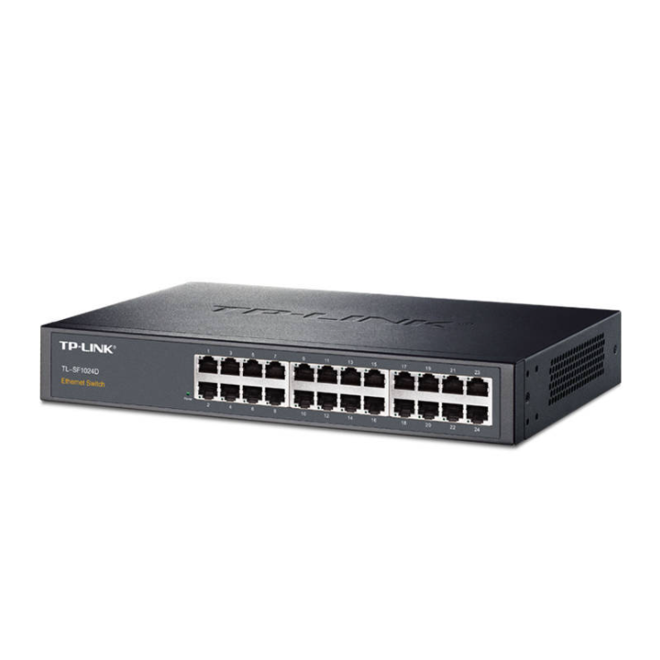 TP-LINK сетевой коммутатор с 24 портами, быстрый Ethernet-коммутатор 24FE TL-SF1024D 10/100 Мбит/с RJ45 порт Auto MDI/MDIX MAC безвентиляторный мини настольный/решетчатая Надставка борта кузова plug and play