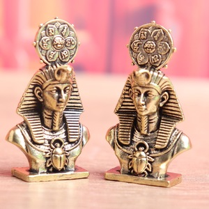 Ornamenti in Rame <span class=keywords><strong>Antichi</strong></span> <span class=keywords><strong>Egizi</strong></span>: Faraoni e Divinità Solari, Oggetti Decorativi Vintage in Ottone Massiccio per Tavolo - Product Image 2