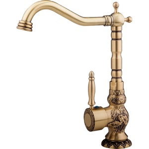 Châu Âu Cổ Cá Heo Brass Duy Nhất Lỗ Vòi Nước Với Gốm Van Lõi Nóng Lạnh Nhà Bếp Lưu Vực Tap Cho Khách Sạn - Product Image 1