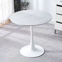Table de salle à manger moderne en pierre frittée à pieds en métal haute charge assemblée pour une utilisation en hôtel et en appartement