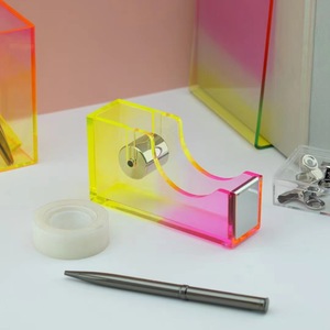 Juego de papelería manual de plástico con degradado en polvo amarillo, 130 mm, <span class=keywords><strong>para</strong></span> el hogar, estudiantes, <span class=keywords><strong>engrapadora</strong></span>, removedor de grapas, oficina, negocios y finanzas - Product Image 4