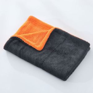 Serviette de lavage de voiture double couche bicolore 1200 g/m² en microfibre polyester douce et absorbante avec motif tressé fin pour un nettoyage efficace - Product Image 5