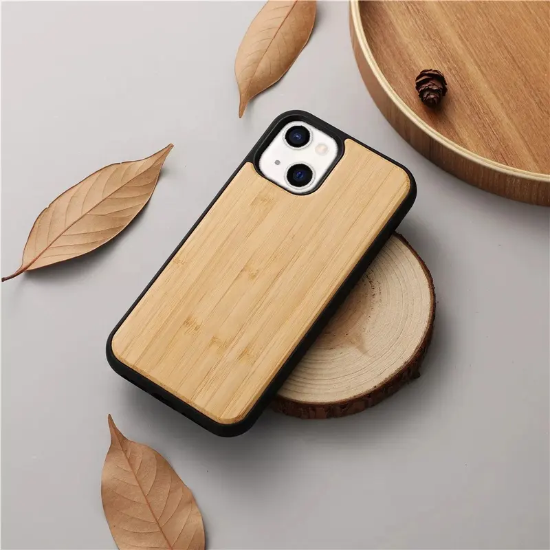 Eco-friendly Real Wood TPU Mobile Phone Case Bamboo Genuine Wooden Cellphone Shell For Iphone 14 Max For Iphone 13 12 Pro MAX