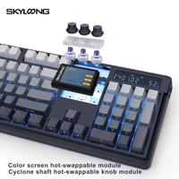 104 inalámbrico al por mayor perilla de teclado mecánico teclado inalámbrico RGB grabado lateral intercambiable en caliente para dispositivos Android IOS Windows