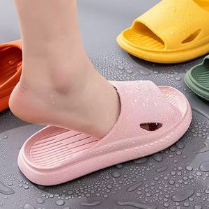 Soft PU Slide <b>Sandals</b> Open Toe Flat EVA Sole All Seasons Black Slippers - Product Image 2