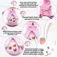 Chapeau de costume de chien dinosaure de dessin animé - Manteau chaud en peluche en coton de style occidental Kawaii pour animaux de compagnie, tenue d'hiver pour petits et moyens chiens et chats