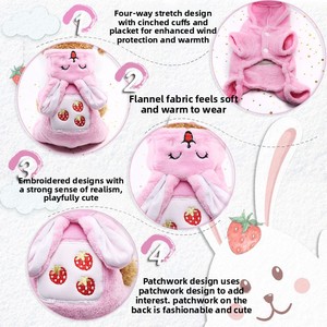 Chapeau de costume de chien dinosaure de dessin animé - Manteau chaud en peluche en coton de style occidental Kawaii pour animaux de compagnie, tenue d'hiver pour petits et moyens chiens et chats - Product Image 5