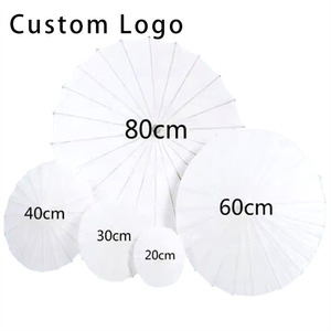 Custom Logo Embroidered Paper Parasol, 84cm Diameter, Wedding and Home Decor - Product Image 4
