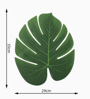 Daun Palem Sutra Buatan Realistis Ramah Lingkungan Buatan Tangan Monstera Dedaunan Tropis Dekorasi Luar Ruangan Pesta Luau Hawaii Ulang Tahun