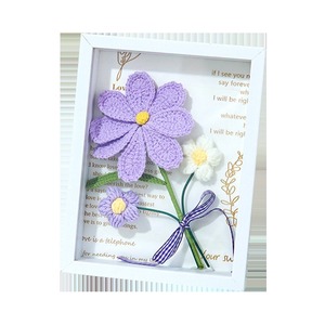 Marco de fotos personalizado con flor de Gesang de simulación creativa tejida a mano, regalo decorativo tridimensional con acabado único. - Product Image 5