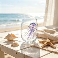 Nouveau Verre à Whisky en Verre Borosilicate, Design Cartoon Pieuvre et Crabe, Tasse Artisanale en Forme de Pieuvre