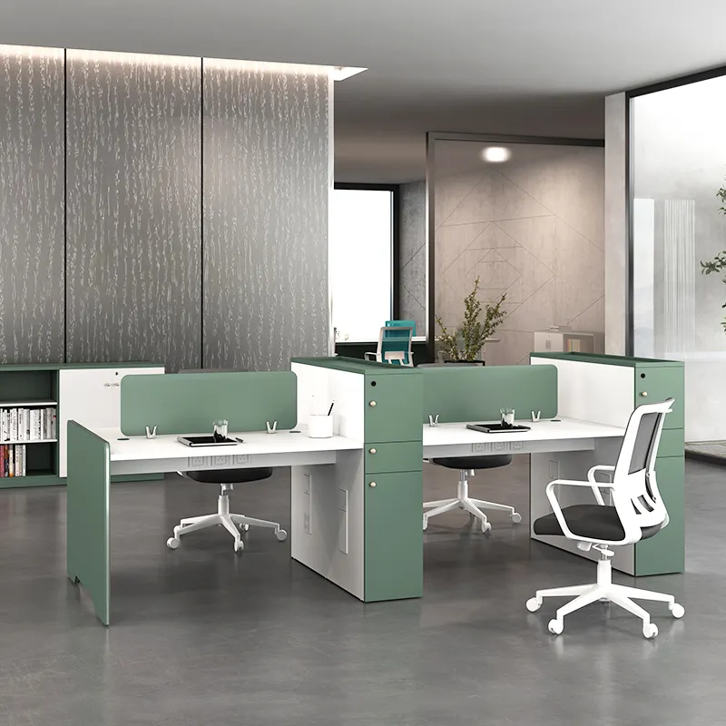 Moderne Schreibtisch trennwand Modern 2 4 6 Personen Büro trennwand Escritorio Green Screen Büro kabinen Workstation Schreibtisch Büromöbel